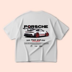 تيشيرت قطن 100% مطبوع عليه سيارة بورش